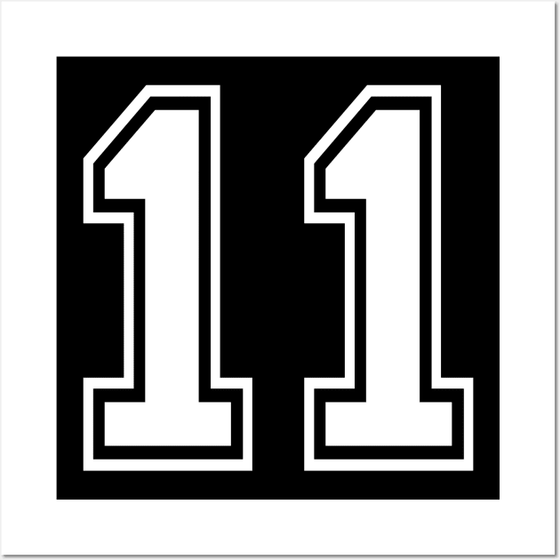 Number 11 Eleven Back Wall Art by AllWellia